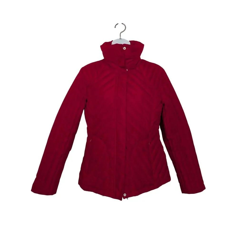 Kenneth Cole Women Coats, Lightweight Full Zip Red Puffer Jacket, Sz S